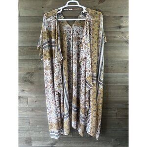 Umgee Womens Kimono Duster Sheer Floral Boho Size Small Medium